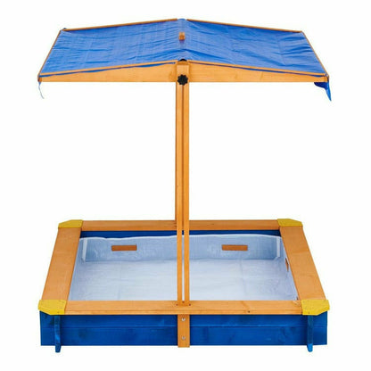 Outdoor Summer Sand Box - Wood / Blue