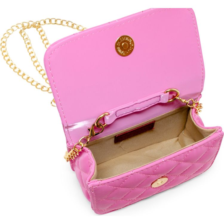 Pearl Handle Message Charm Handbag - Hot Pink
