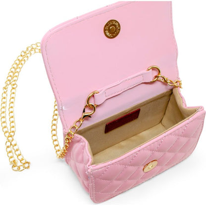 Pearl Handle Message Charm Handbag - Pink