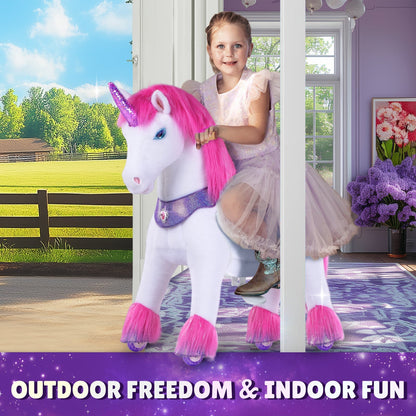 Pink Unicorn Model Y Ride on Toy - 4-7 Years
