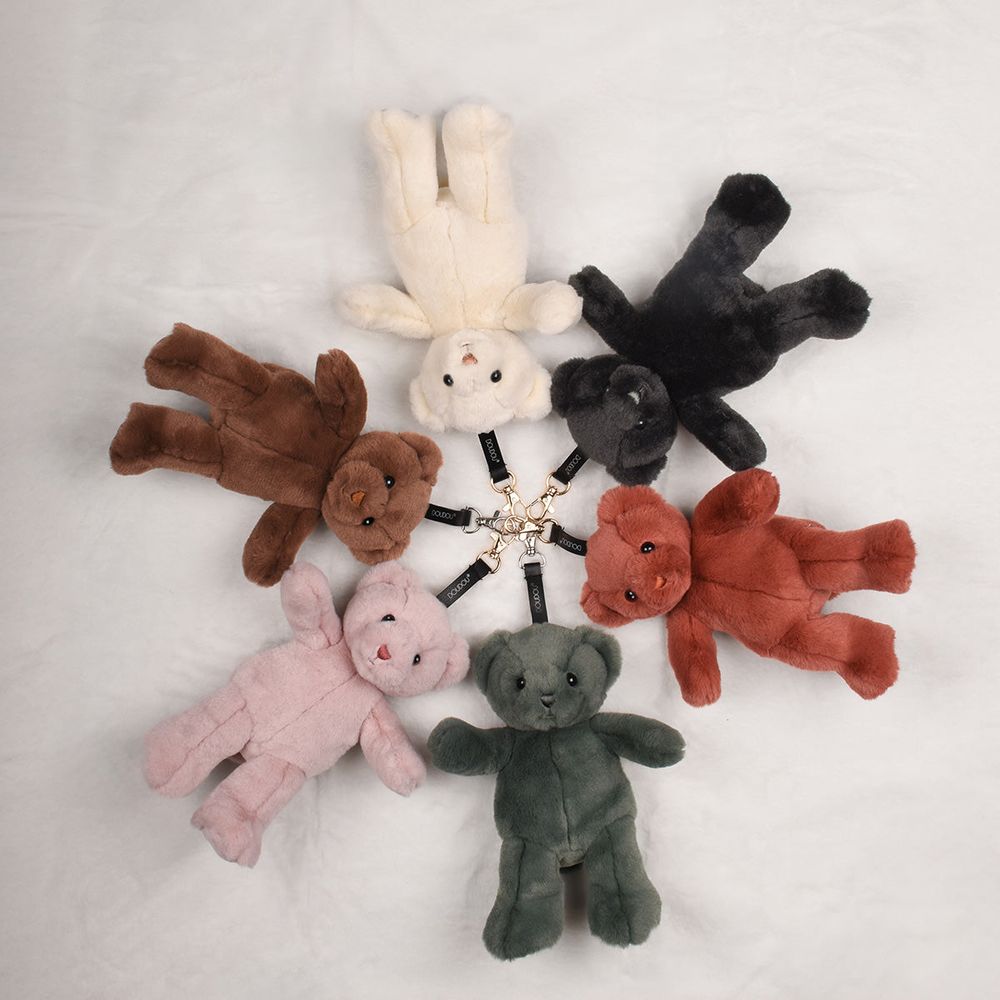 Plush Teddy Bear Bag Charm - Black