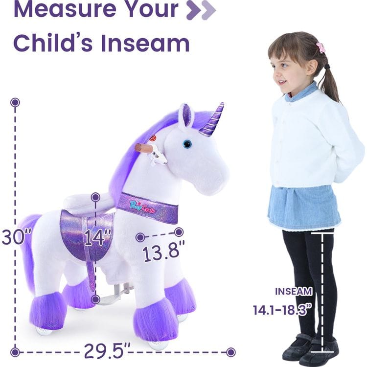 Purple Model U Ride-On Unicorn- 3-4 Years