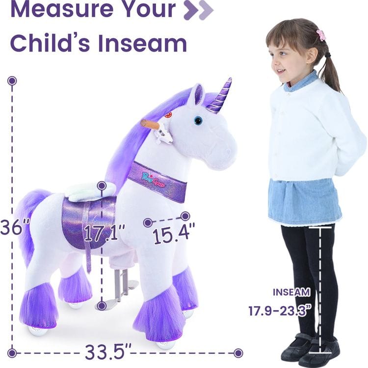 Purple Model U Ride-On Unicorn - 4-7 Years