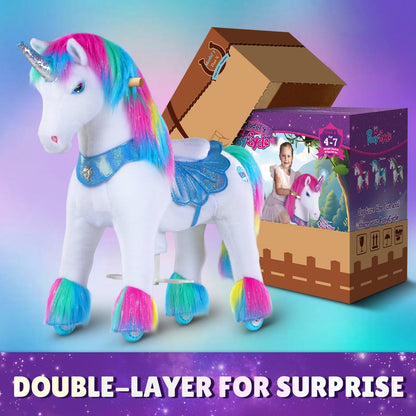 Rainbow Unicorn Model Y Ride on Toy - 4-7 Years