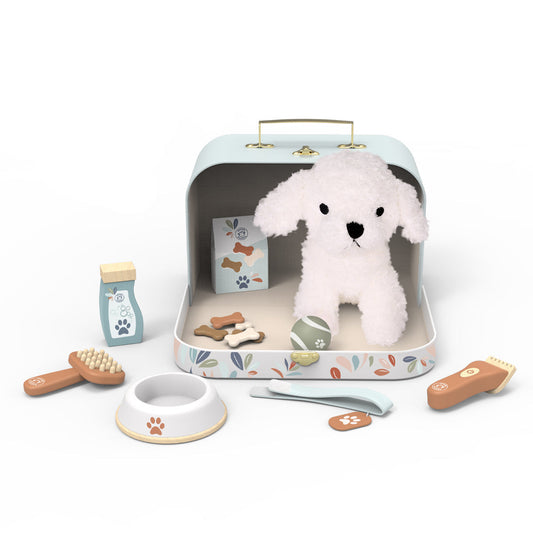 Dog Plush with Accessories & Suitcase