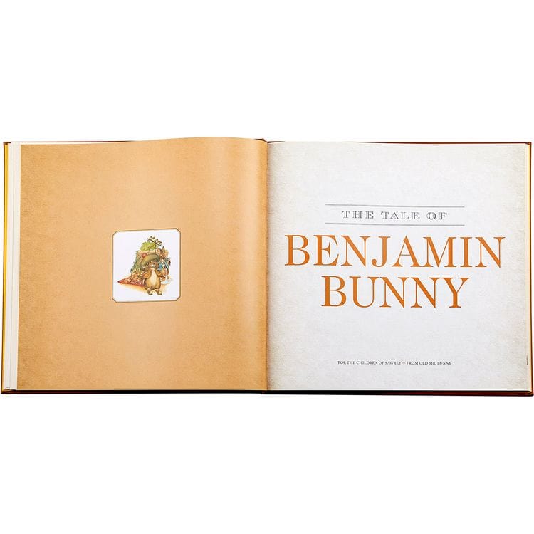 "The Classic Tale of Peter Rabbit" Book in Tan Bonded Leather
