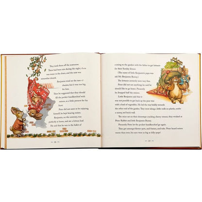 "The Classic Tale of Peter Rabbit" Book in Tan Bonded Leather