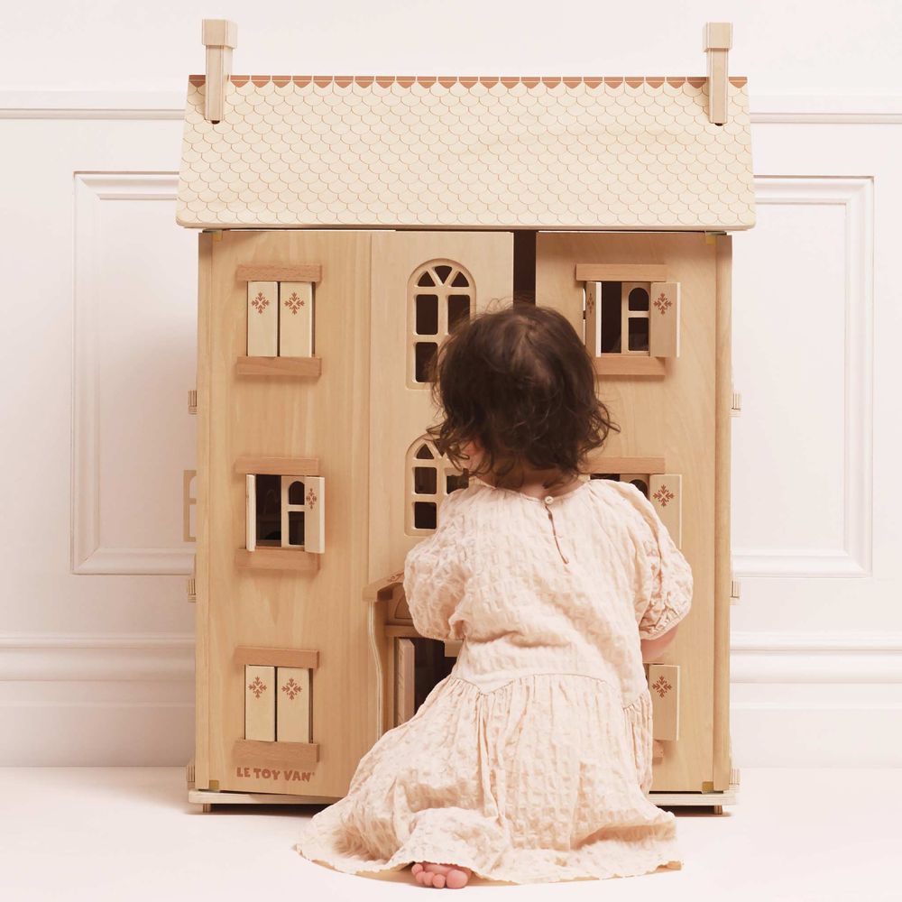 The Grand Natural Wood Doll House