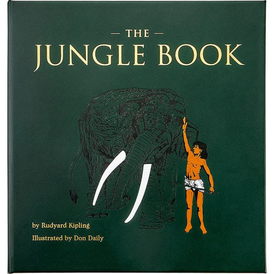 "The Jungle Book" in Green Bonded Leather