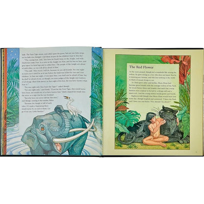 "The Jungle Book" in Green Bonded Leather