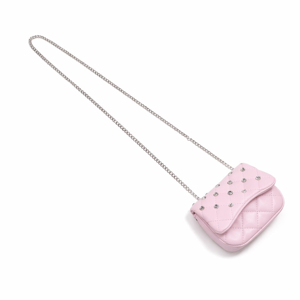 Tiny Crystal Stud Handbag - Pink