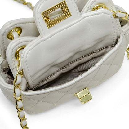 Tiny Quilted Treasure Purse - White