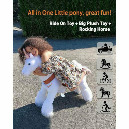 White Model U Ride-On Unicorn - 3-4 Years