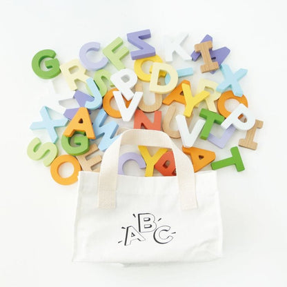 Wooden Alphabet Set & Bag - 60 Letters