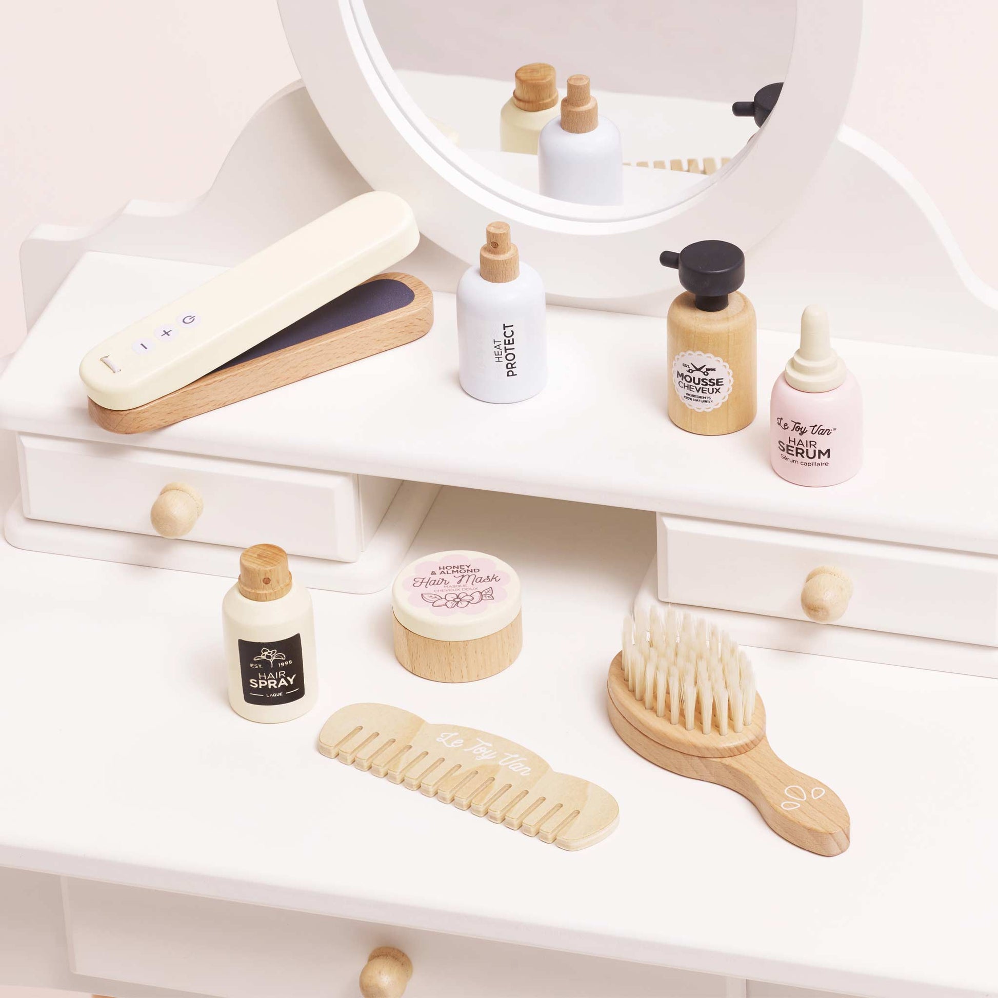Wooden Hair Straighteners & Accessory Pretend Play Set