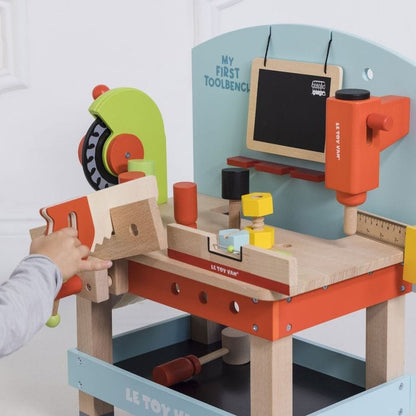 Wooden Tool Bench with 20 Accessories