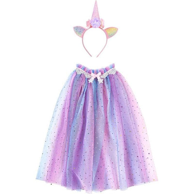 Great Pretenders Dress up Rainbow Unicorn Cape & Headband - Size 4-6 Years