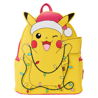 Loungefly World of Funko Pokémon Santa Pikachu Christmas Lights Light Up Mini Backpack