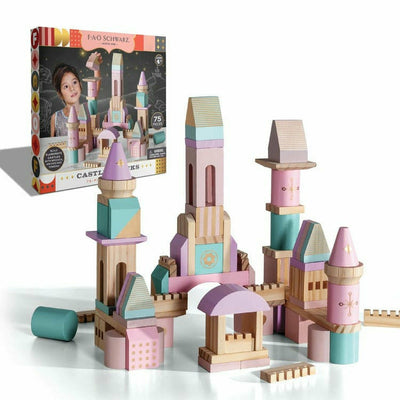 FAO Schwarz Preschool Wood Castle Blocks 75pcs